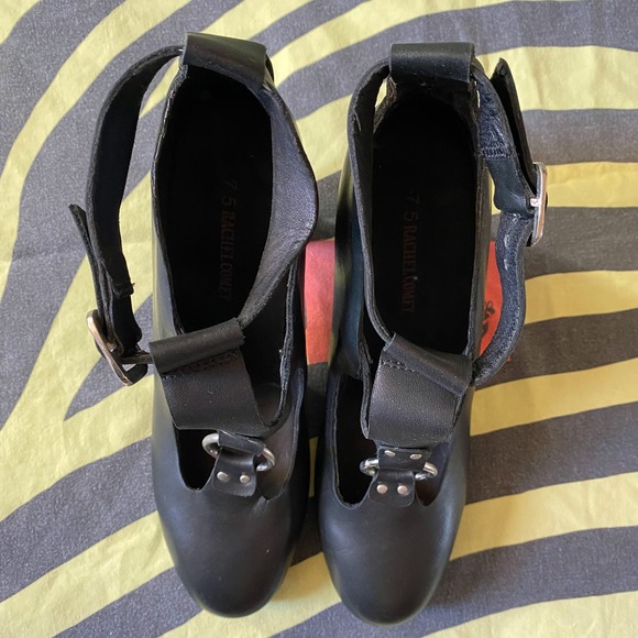 Rachel Comey Black T-strap Heels with Metal Ring Detail size 7.5 - Picture 6 of 9